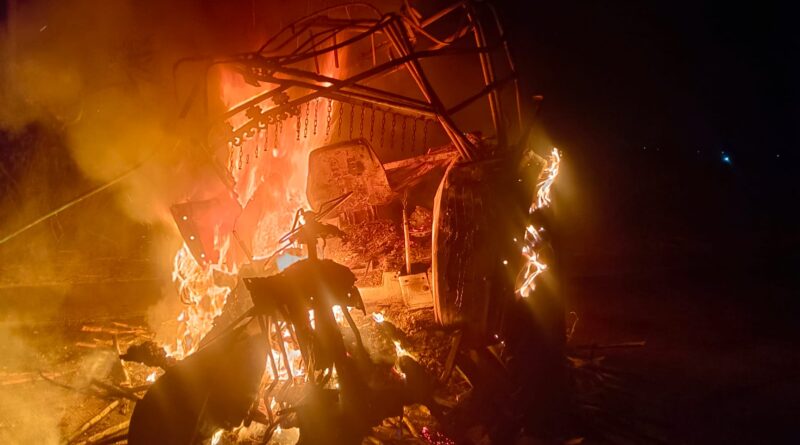 ट्रॅक्टर चालकाचा आगीत होरपळून जागीच मृत्यू